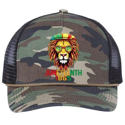 Lion Juneteenth 1865 Black History Freedom African American Retro Rope Trucker Hat Cap