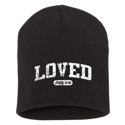 Loved John 316 Jesus Christian Faith Short Acrylic Beanie