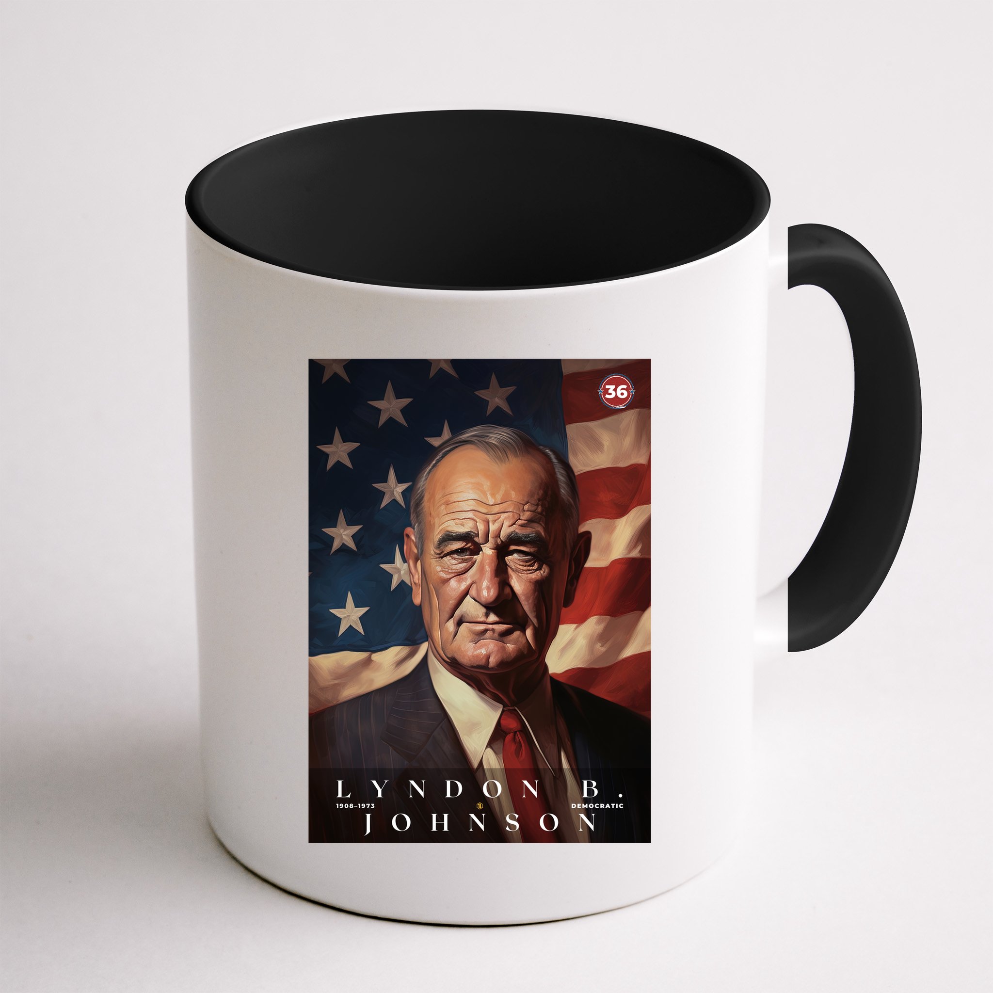 Lyndon Johnson 36th President Of The United States Portrait Mug