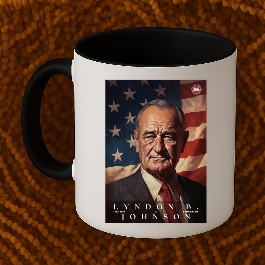 Lyndon Johnson 36th President Of The United States Portrait Mug