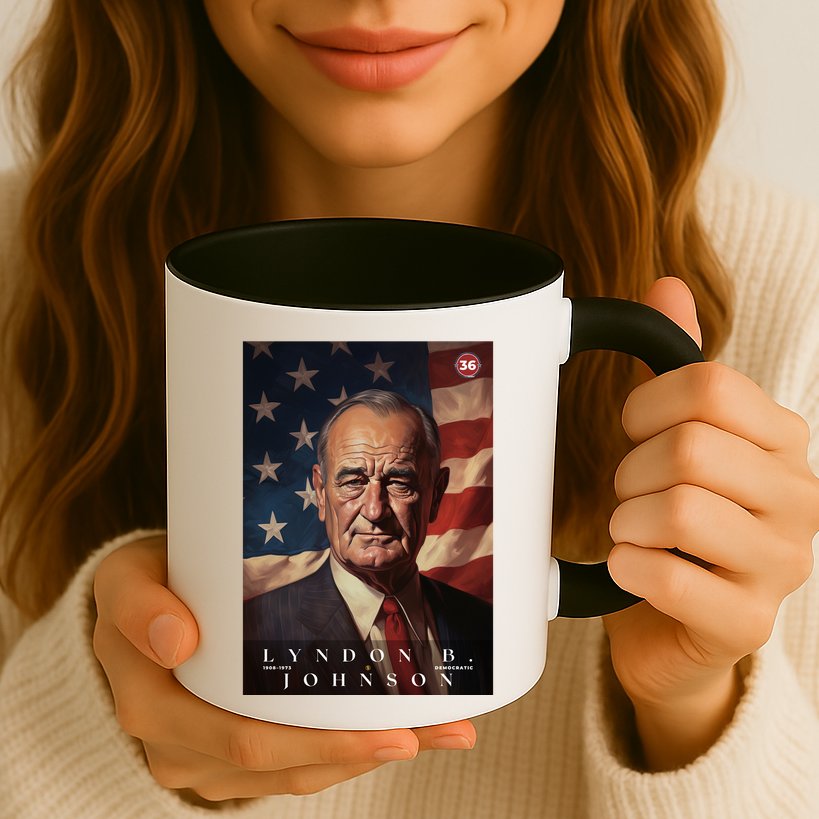 Lyndon Johnson 36th President Of The United States Portrait Mug
