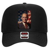Lyndon Johnson 36th President Of The United States Portrait Trucker Hat