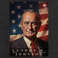 Lyndon Johnson 36th President Of The United States Portrait Trucker Hat