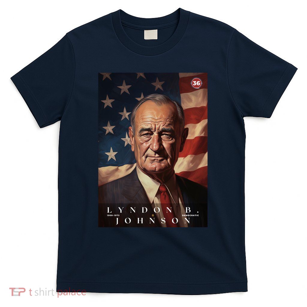 Lyndon Johnson 36th President Of The United States Portrait T-Shirt