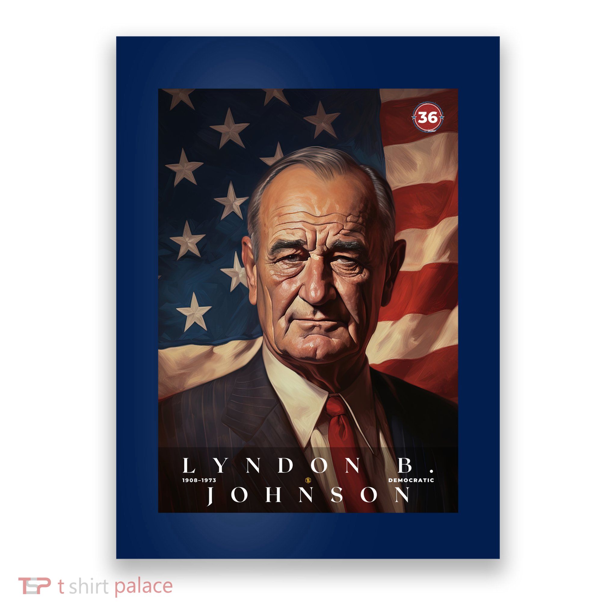 Lyndon Johnson 36th President Of The United States Portrait Poster