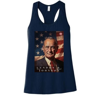 Lyndon Johnson 36th President Of The United States Portrait Womens Tank Top