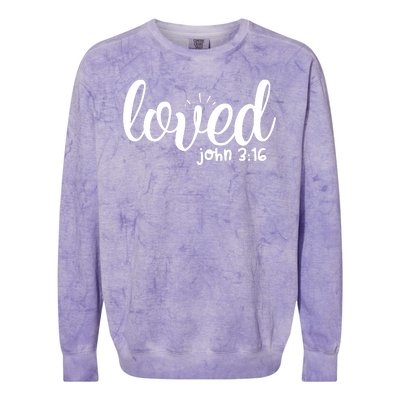 Loved John 3:16 Quote Colorblast Crewneck Sweatshirt