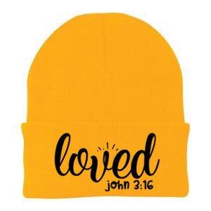 Loved John 3:16 Quote Knit Cap Winter Beanie