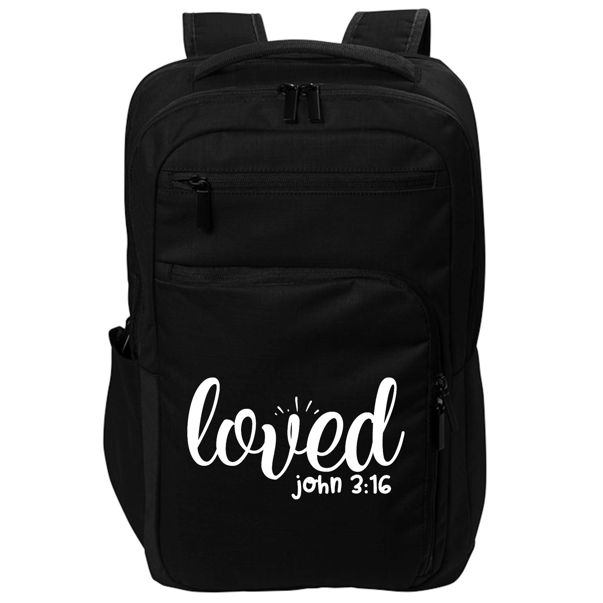 Loved John 3:16 Quote Impact Tech Backpack
