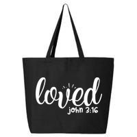 Loved John 3:16 Quote 25L Jumbo Tote