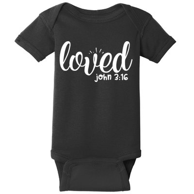 Loved John 3:16 Quote Baby Bodysuit