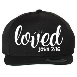 Loved John 3:16 Quote Wool Snapback Cap