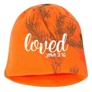 Loved John 3:16 Quote Kati - Camo Knit Beanie