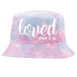 Loved John 3:16 Quote Tie-Dyed Bucket Hat