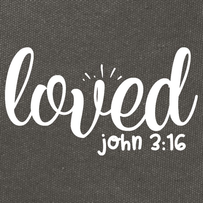 Loved John 3:16 Quote Cotton Canvas Backpack