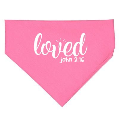 Loved John 3:16 Quote USA-Made Doggie Bandana