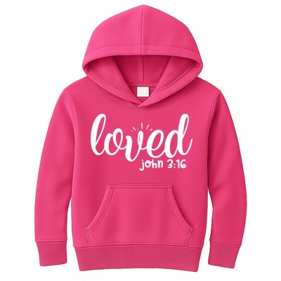 Loved John 3:16 Quote Kids Hoodie