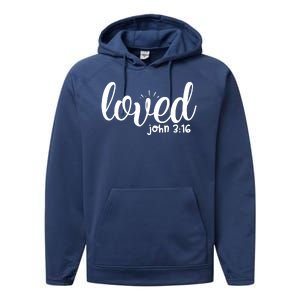 Loved John 3:16 Quote Performance Fleece Hoodie