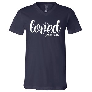 Loved John 3:16 Quote V-Neck T-Shirt