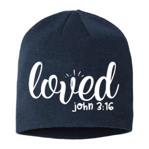 Loved John 3:16 Quote Sustainable Beanie