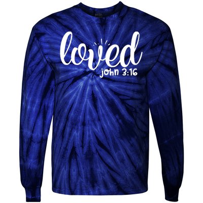 Loved John 3:16 Quote Tie-Dye Long Sleeve Shirt