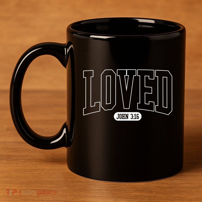 Loved John 3 16 11oz C Handle Ceramic Mug