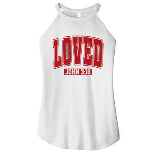 Loved John 3 16 Christian Loves Valentines Day Women's Perfect Tri Rocker Tank