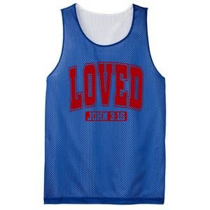 Loved John 3:16 Christian Valentines Bible Verse Valentine Gift Mesh Reversible Basketball Jersey Tank