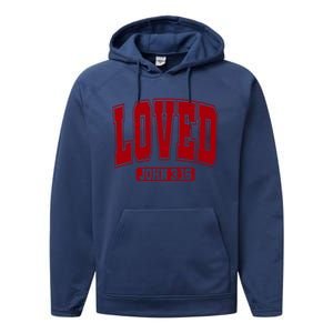 Loved John 3:16 Christian Valentines Bible Verse Valentine Gift Performance Fleece Hoodie