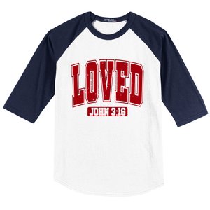 Loved John 3:16 Christian Valentines Bible Verse Valentine Gift Baseball Sleeve Shirt