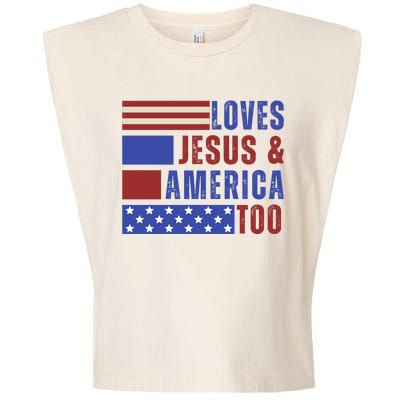 Love Jesus And America Too Garment-Dyed Women's Muscle Tee