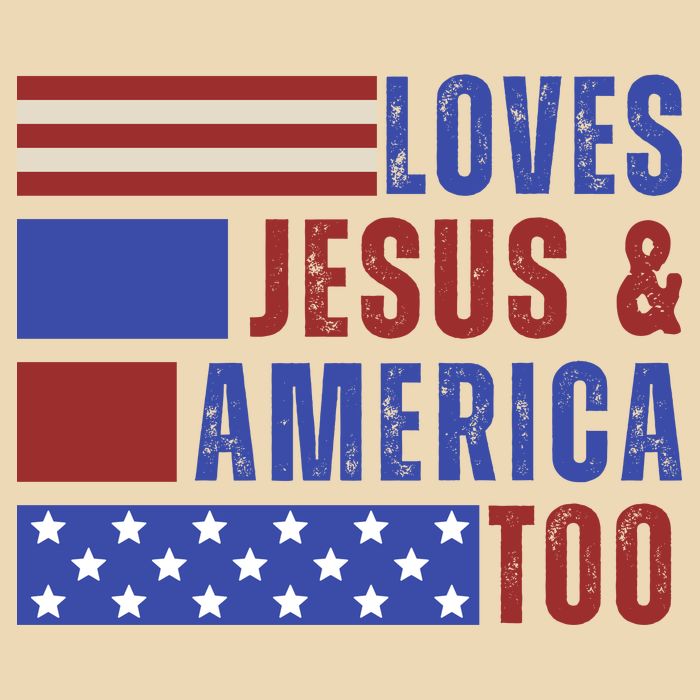 Love Jesus And America Too Drawstring Bag