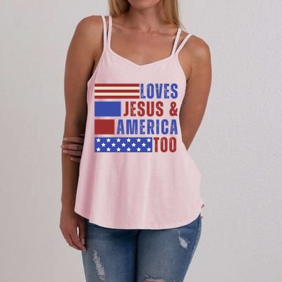 Love Jesus And America Too Women's Strappy Tank