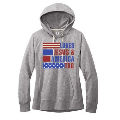 Love Jesus And America Too Women's Fleece Hoodie