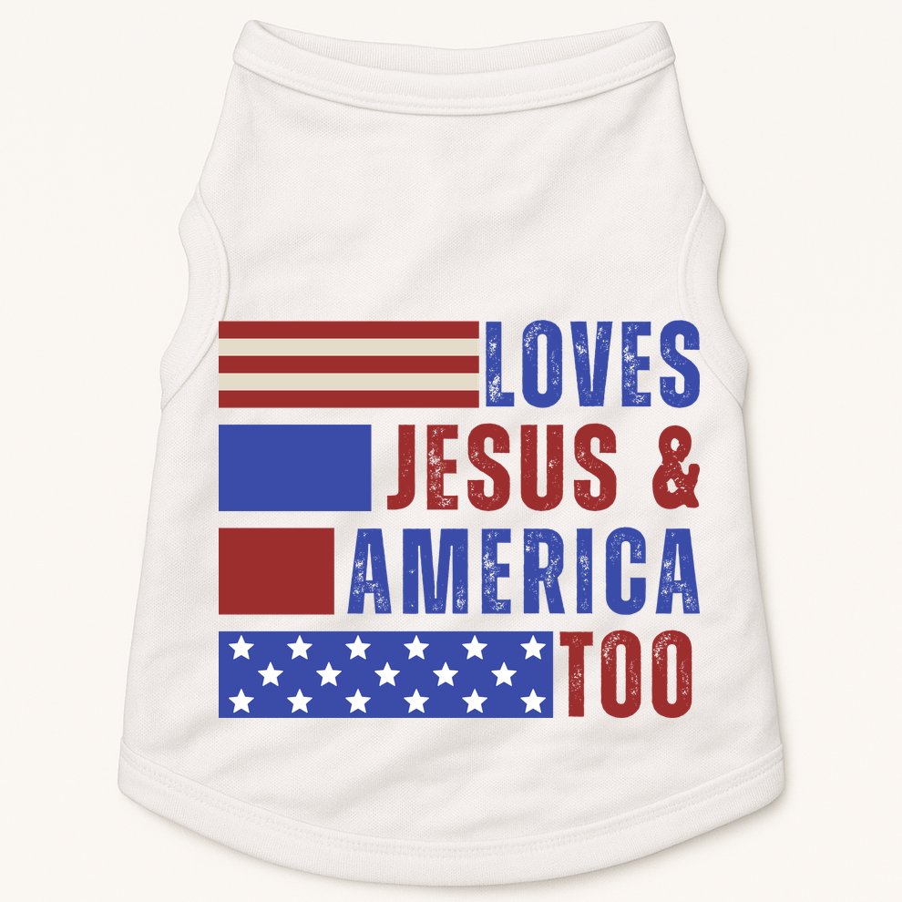 Love Jesus And America Too Doggie Tank
