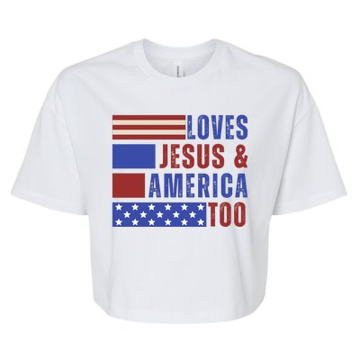 Love Jesus And America Too Bella+Canvas Jersey Crop Tee