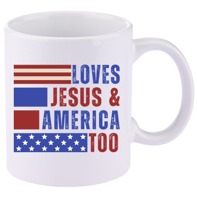 Love Jesus And America Too 11oz C Handle Ceramic Mug