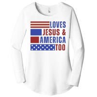 Love Jesus And America Too Women's Perfect Tri Tunic Long Sleeve Shirt