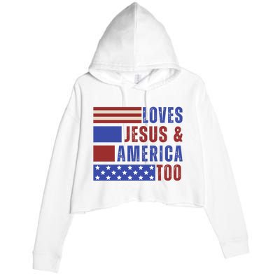 Love Jesus And America Too Crop Fleece Hoodie