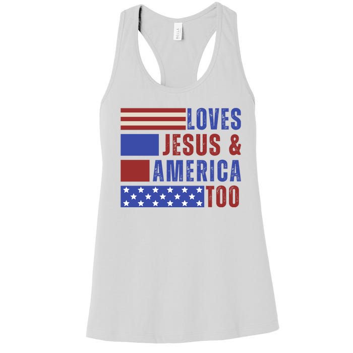 Love Jesus And America Too Women's Racerback Tank