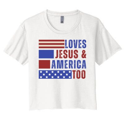 Love Jesus And America Too Women's Crop Top Tee