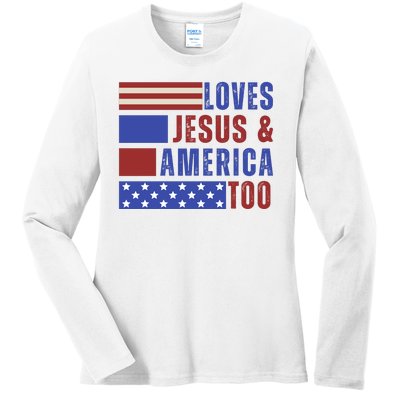 Love Jesus And America Too Ladies Long Sleeve Shirt