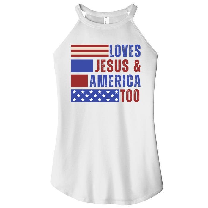 Love Jesus And America Too Women's Perfect Tri Rocker Tank