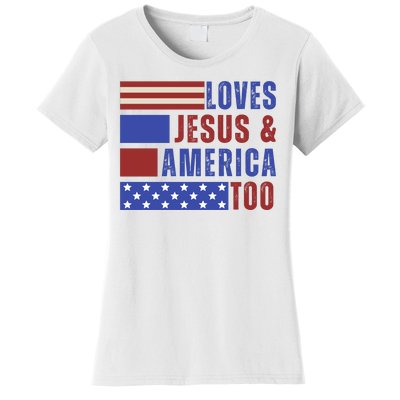 Love Jesus And America Too Women's T-Shirt