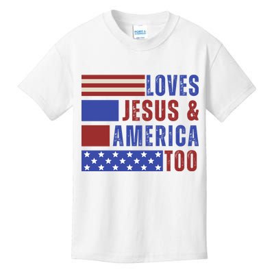 Love Jesus And America Too Kids T-Shirt