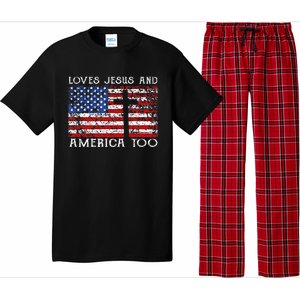 Loves Jesus And America Too Usa Patriotic Pajama Set