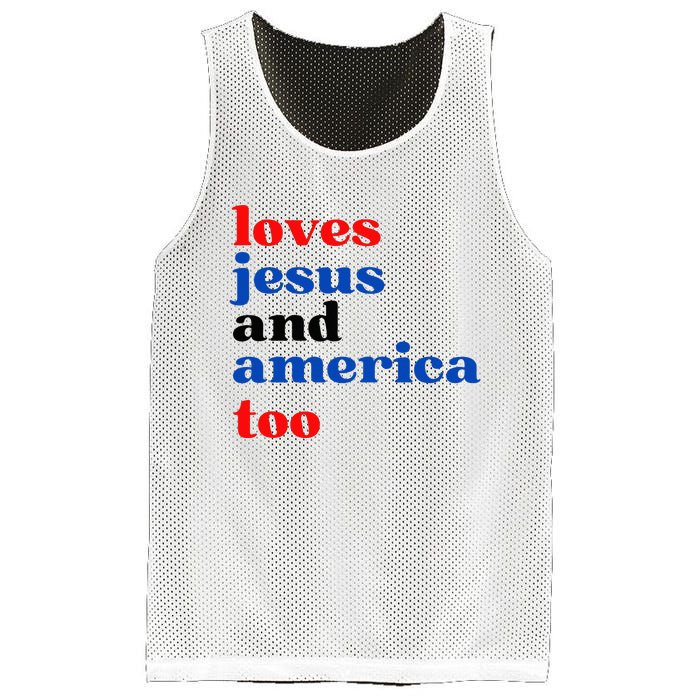 Loves Jesus And America Too Patriotic Mesh Reversible Basketball Jersey Tank