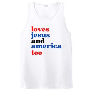 Loves Jesus And America Too Patriotic PosiCharge Competitor Tank