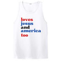 Loves Jesus And America Too Patriotic PosiCharge Competitor Tank