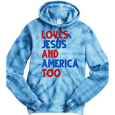 Loves Jesus And America Too Vintage Tie Dye Hoodie